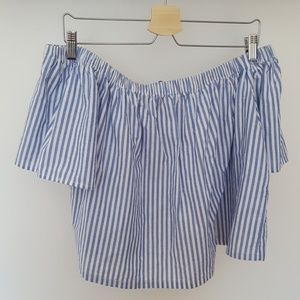 Off the shoulder stripe blouse
